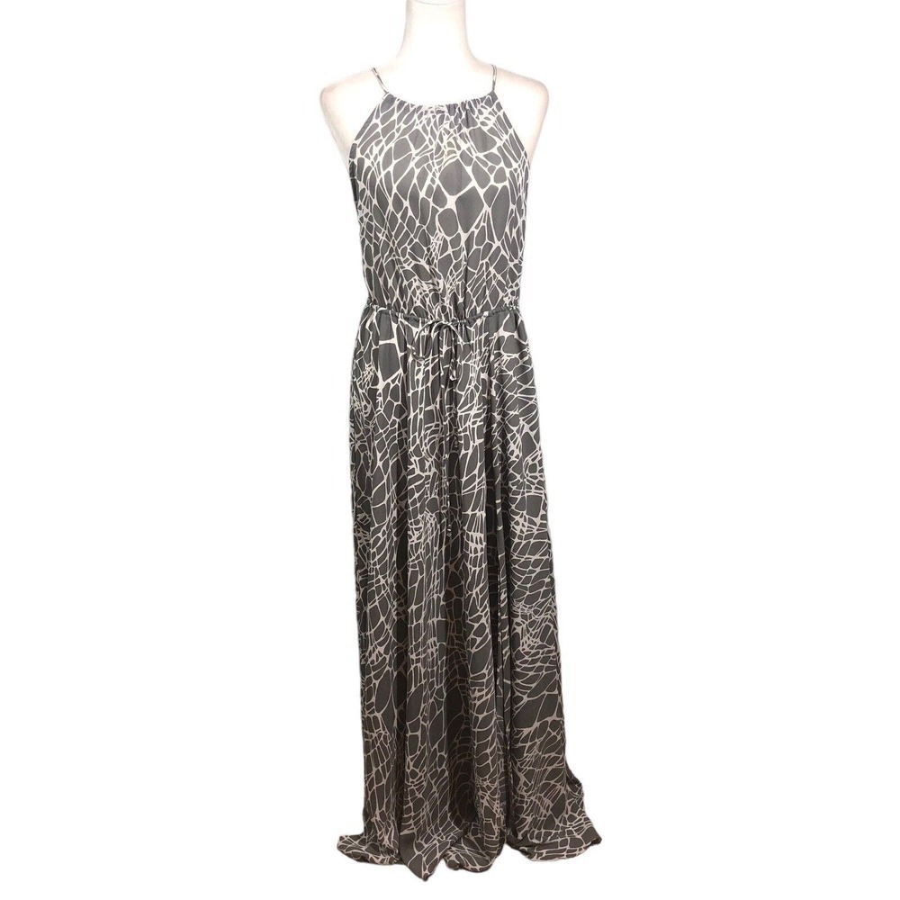 Lulu's‎ Dress Womens S Marble Mood Print Halter Sleeveless Tie Maxi Gown Boho - Picture 8 of 14
